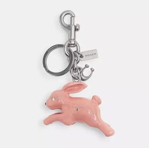 *NWT* COACH Pink Bunny Bag Charm, Coach Pink Rabbit Keychain